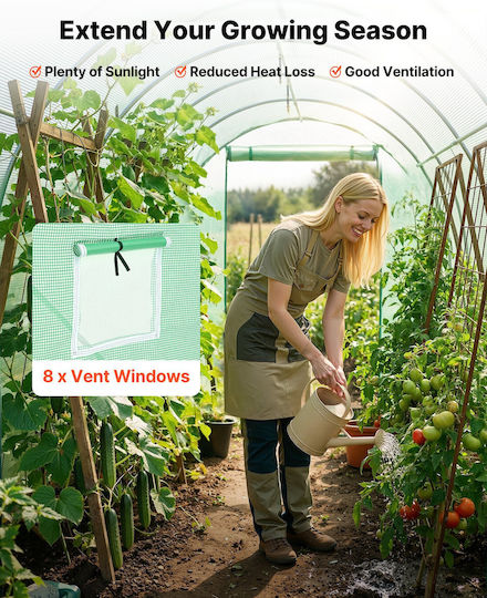 Vevor Tunnel Greenhouse with Metallic Frame 4.48x1.97x1.97m