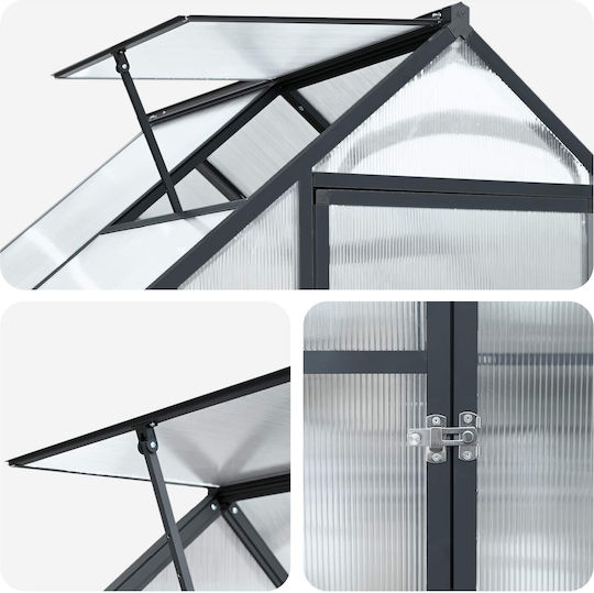 Garden Greenhouse Door Anthracite 183.5 x 123 x 207 cm 42036859 Anthracite