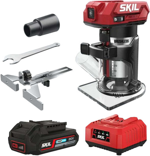 Skil D00386 Trim Router 20V Fără perii 1x2Ah cu Sistem de Aspirație