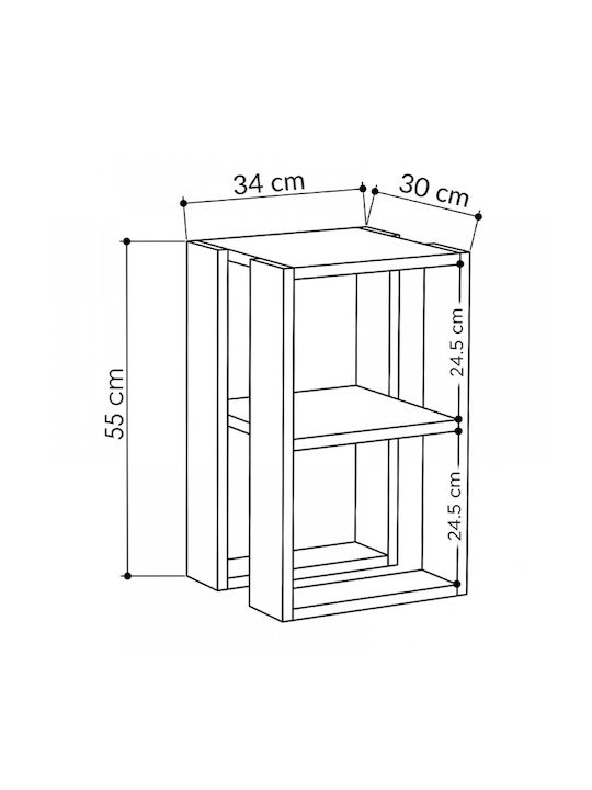 Nachttisch Lonie Lonie Holz Beiges 34x30x55cm