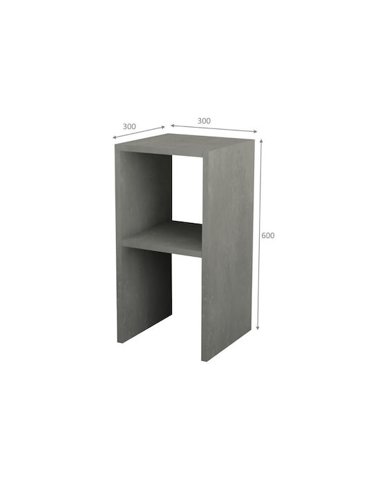 Nachttisch Trapez Helfer Smile Holz Grau 30x30x60cm