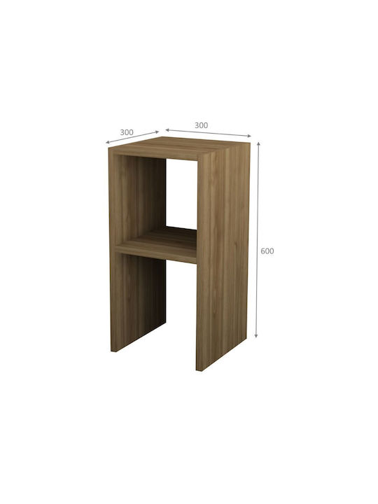 Bedside Table Side Table Smile Wooden Brown 30x30x60cm