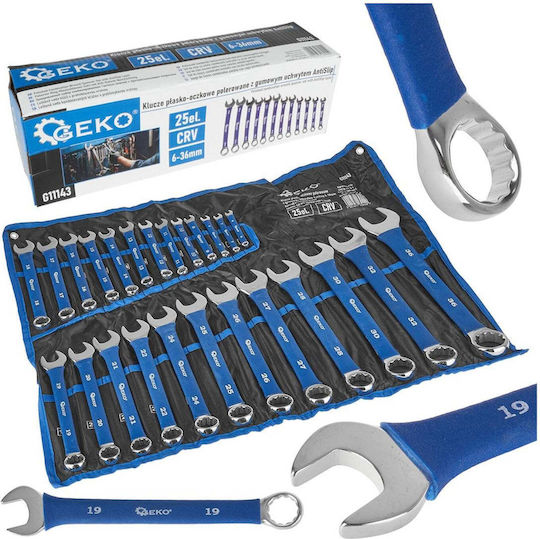 Combination Wrench Set Geko 12 Pieces 6-22mm Crv G11143