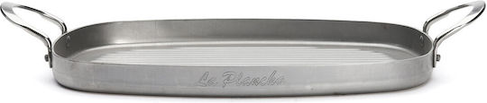 De Buyer Baking Plate Double Sided with Stainless Steel Grill Surface 38x26x2.5cm