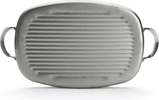 De Buyer Baking Plate Double Sided with Stainless Steel Grill Surface 38x26x2.5cm