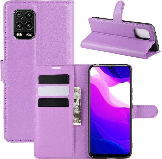 Tel1 Книга Изкуствена кожа Лилав (Xiaomi Mi 10 Lite 5G)