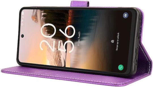 Diamond Texture Book Tempered Glass Violet (TCL 40 NXTPAPER 4G - TCL 40 NXTPAPER)