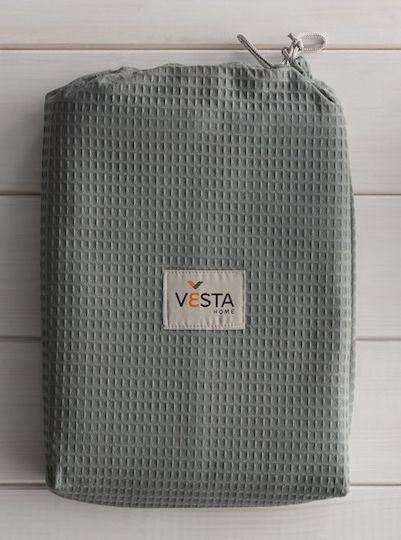Vesta Home Κουβέρτα Ξενοδοχείου Υπέρδιπλη Πικέ Γκρι 230x250cm