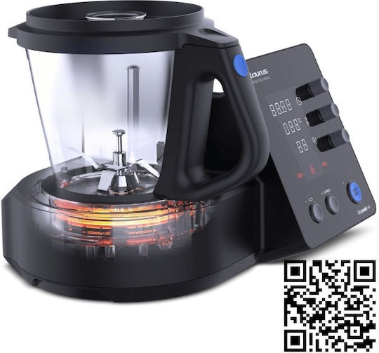 Taurus Mycook 1.8 Blender Comercial Profesional 1kW Termomixer Gri cu Memorie Internă Capacitate Recipient 2lt 35x27x29cm