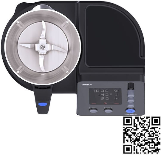 Taurus Mycook 1.8 Blender Comercial Profesional 1kW Termomixer Gri cu Memorie Internă Capacitate Recipient 2lt 35x27x29cm