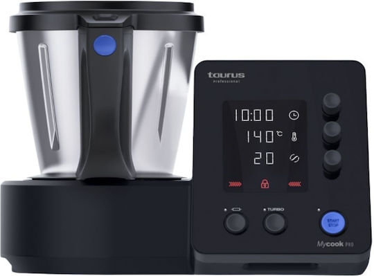 Taurus Mycook 1.8 Blender Comercial Profesional 1kW Termomixer Gri cu Memorie Internă Capacitate Recipient 2lt 35x27x29cm
