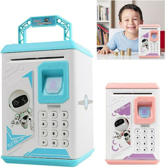 Money Box Fingerprint Speech Code Robot Bodyguard Pink