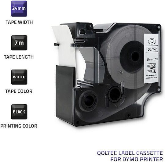 Qoltec Ταινία Ετικετογράφου 1m x 24mm σε Λευκό Χρώμα Συμβατή με Dymo D1