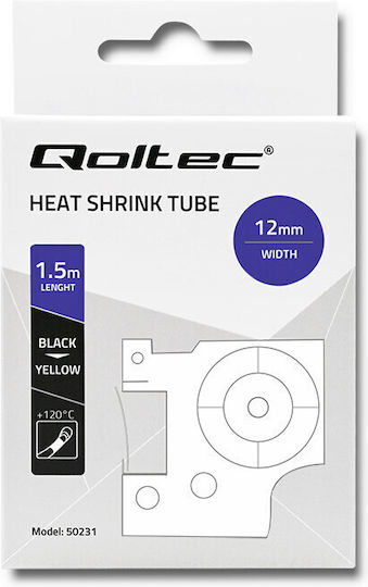 Qoltec Bandă de Etichetare 1m x 12mm în Culoarea Galben 1buc