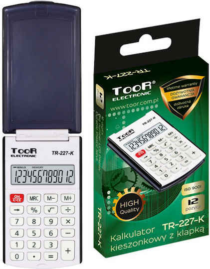 TooR Toor Calculator Pocket 12 Digits in Blue Color 1pcs