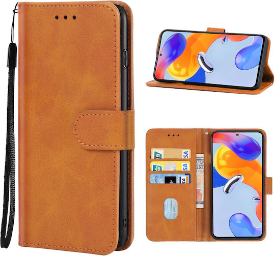 Wallet Tempered Glass Brown (Xiaomi Redmi Note 11 Pro+ 5G)