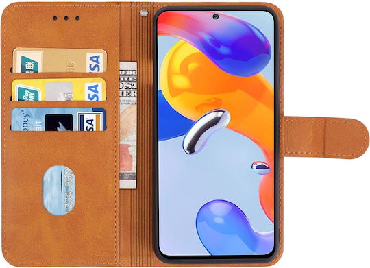 Wallet Tempered Glass Brown (Xiaomi Redmi Note 11 Pro+ 5G)