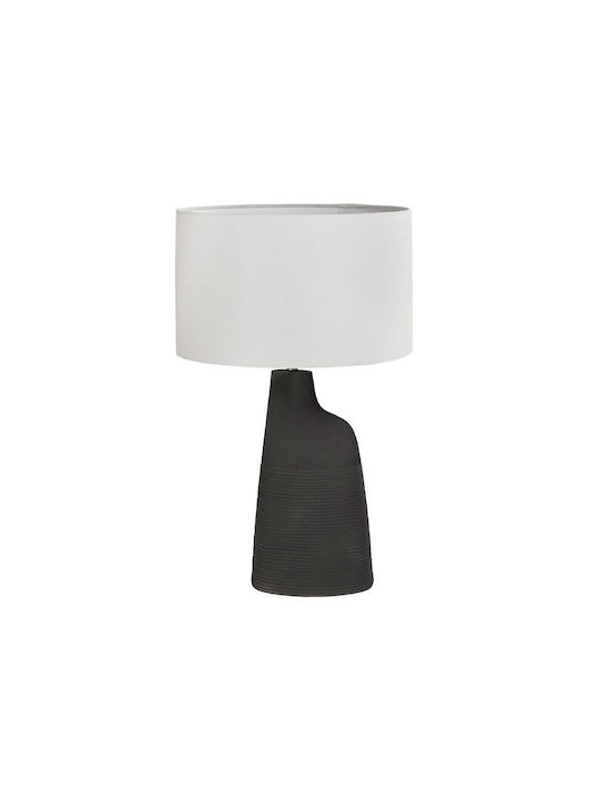 Liberta Plastic Table Lamp with White Shade and Black Base