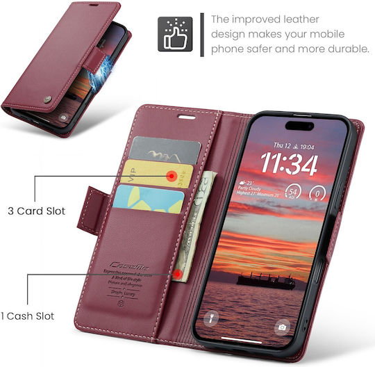 Caseme 023 Wallet Δερμάτινο / Δερματίνης Κόκκινο (iPhone 16)
