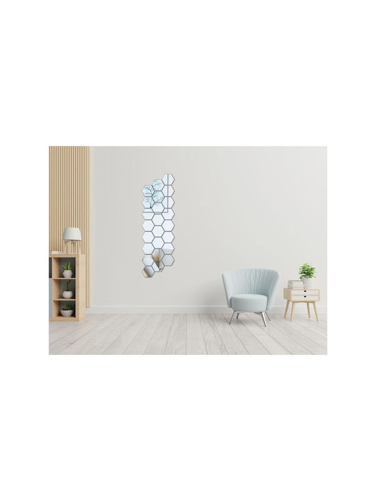 SteweHome Full Body Wall Mirror Asymmetric with Silver Plastic Frame 120x110cm