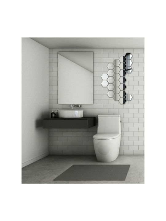 SteweHome Full Body Wall Mirror Asymmetric with Silver Plastic Frame 120x110cm