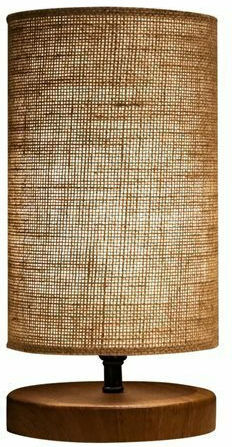 HomeMarkt Holz Tischlampe für E14 LED mit Braune Hut und Basis