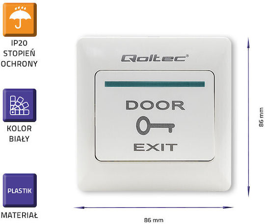 Qoltec Exit Button White