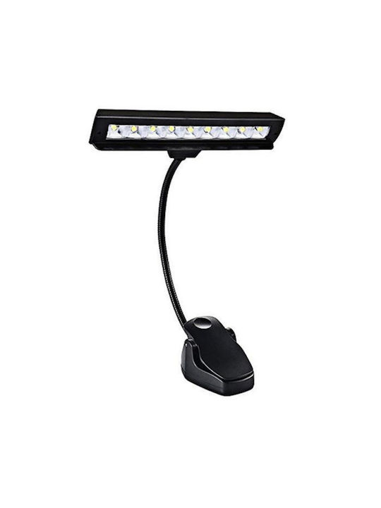 Tele LED Office Lamp with Flexible Arm and Clip in Black Color
