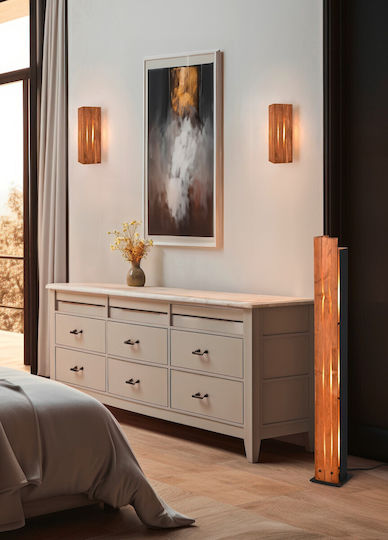 Trio Lighting Винтидж Подова Лампа В121xД16см. с Цокъл за Крушка E27 Бежов