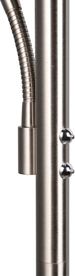 Trio Lighting Willis LED Floor Lamp H180xW40cm. with Adjustable White Light 5150lm Silver