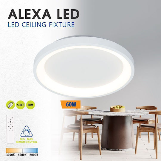 Deckenleuchte montieren Alexa-c Led 60w Cct 3290lm 230v Dim Breite / Durchmesser Φ40 Weiß 5251