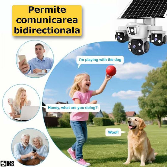 ML511501 IP Cameră de Supraveghere Triplu Wi-Fi/4G 12MP Impermeabilă cu Baterie cu Comunicare Bidirecțională