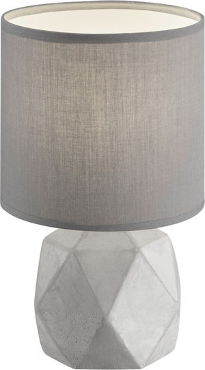 Trio Lighting Pike Concrete Table Lamp for Socket E14 with Gray Shade and Base
