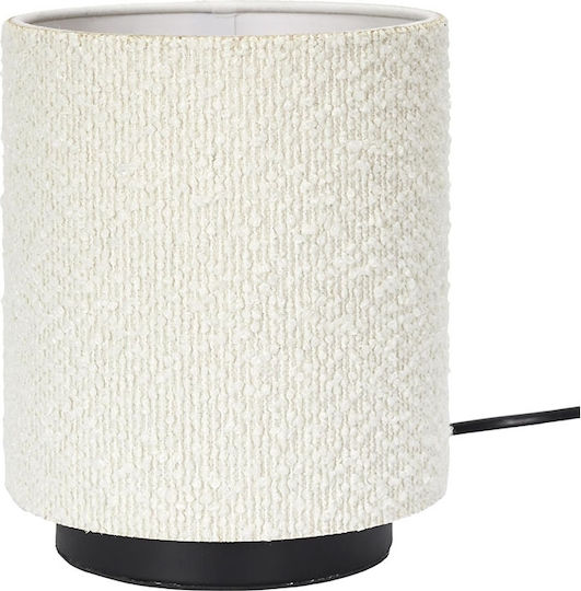 The Home Deco Factory Metal Table Lamp with White Shade and Black Base
