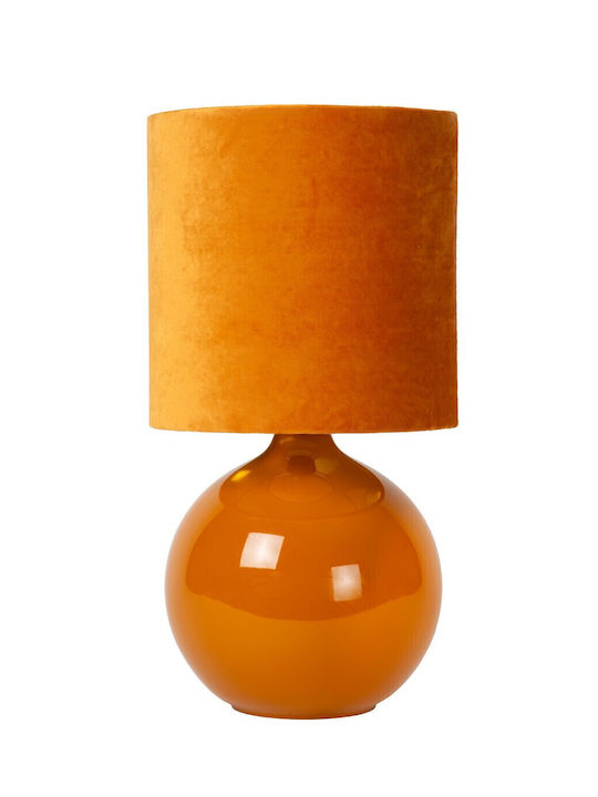 Lucide Lightning Ceramic Table Lamp for Socket E14 with Yellow Shade and Base
