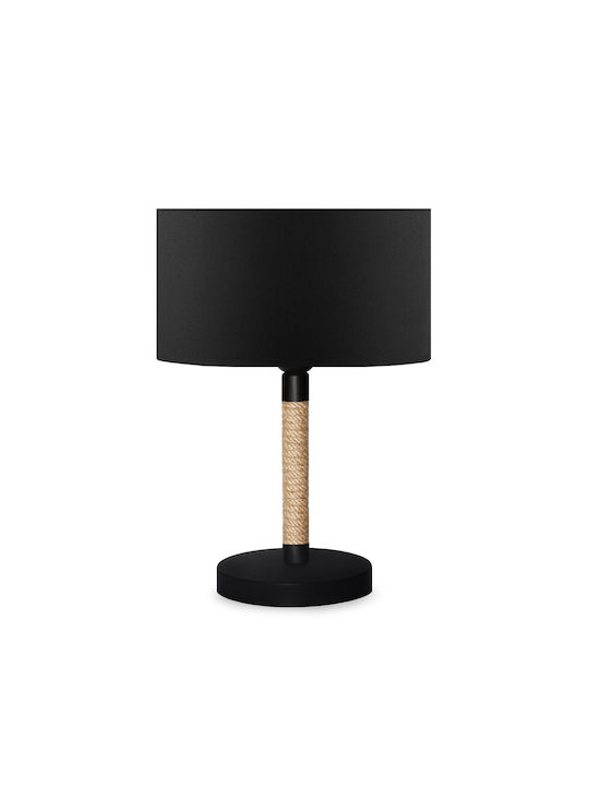 GloboStar Table Lamp from Rope for Socket E27 with Black Shade and Base
