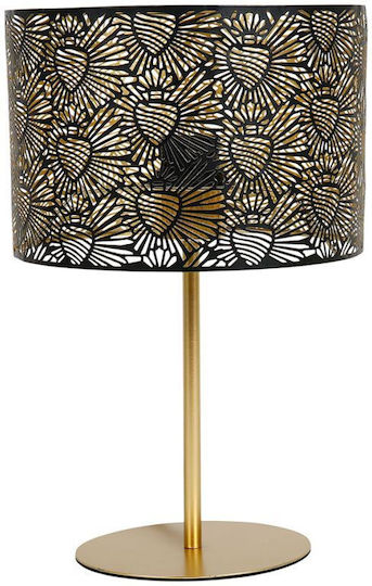 Ostaria Metal Table Lamp for Socket E27 with Black Shade and Gold Base