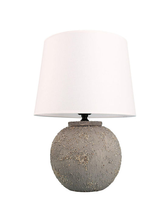 Ceramic Table Lamp Gray White Round Design 30x40cm