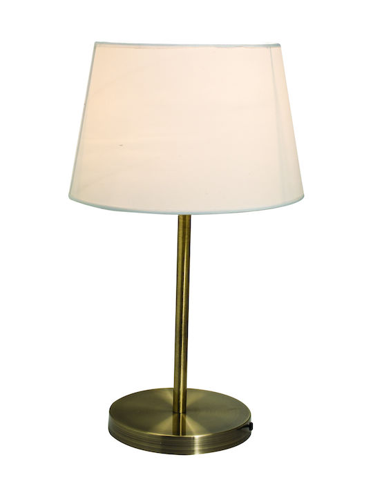 Home Lighting Metal Lampă de masă pentru Soclu E27 cu Abajur Bej și Bază Argintiu
