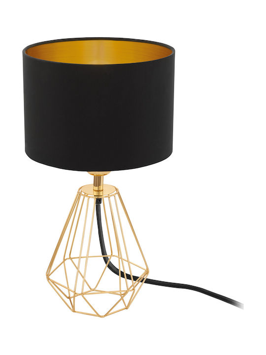 Eglo Metal Table Lamp for Socket E14 LED with Black Shade and Gold Base