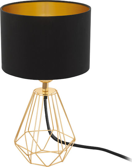 Eglo Metal Table Lamp for Socket E14 LED with Black Shade and Gold Base