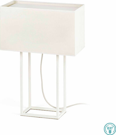 Faro Barcelona Metal Table Lamp for Socket E27 with White Shade and Base