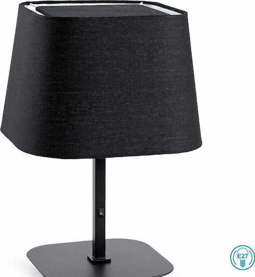 Faro Barcelona Metal Table Lamp for Socket E27 with Black Shade and Base