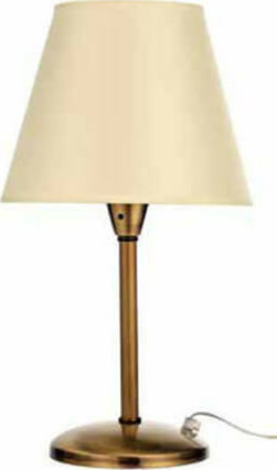 Inlight 3425 Metal Table Lamp for Socket E14 with Beige Shade and Gold Base
