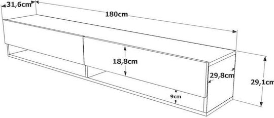 Έπιπλο Τηλεόρασης Πεύκο Μ180xΠ31xΥ30cm