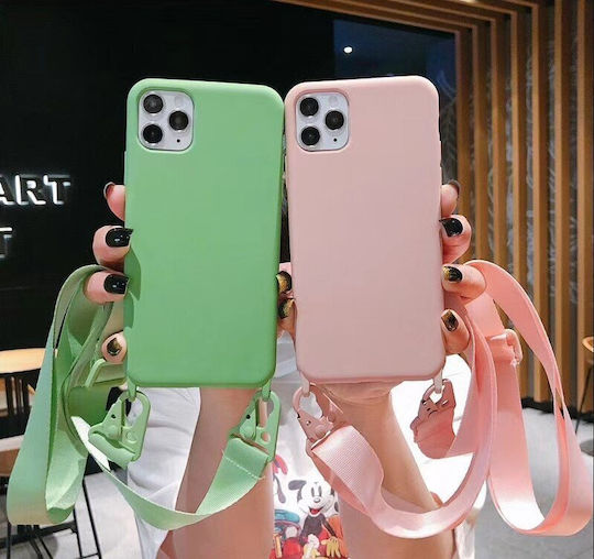 Sonique Carryhang Liquid Strap Задна корица Силикон 0.5мм с Каишка Лилав (iPhone 12 Pro Max)