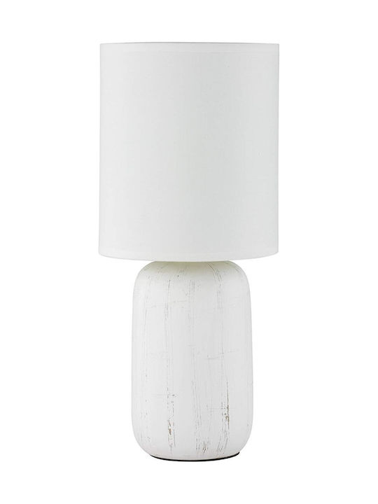 Trio Lighting Керамична Настолна лампа за Цокъл E14 с Бял Абажур и Основа