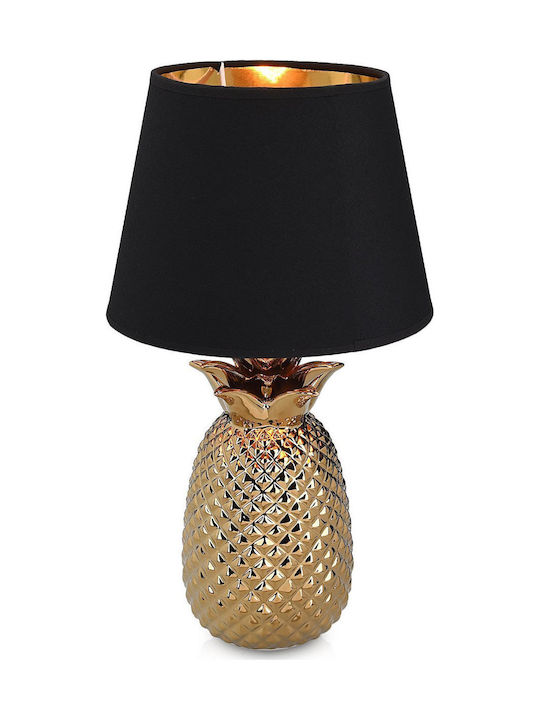 Navaris Metall Tischlampe mit Schwarz Schirm und Gold Basis