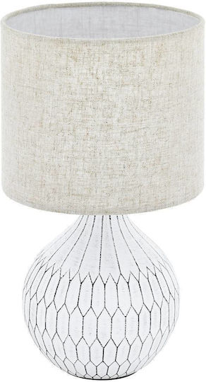 Eglo Bellariva Ceramic Table Lamp for Socket E27 with White Shade and Base