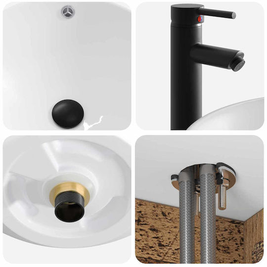 vidaXL Bathroom Vanity Unit With Sink M39xD41xH64.5cm Brown